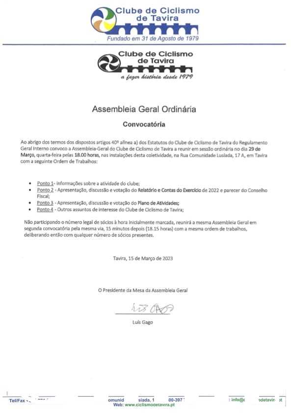 convocatória Assembleia convocatória Assembleia
